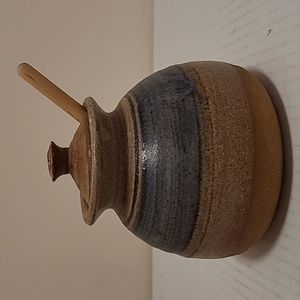 Signed Stoneware Honey Pot